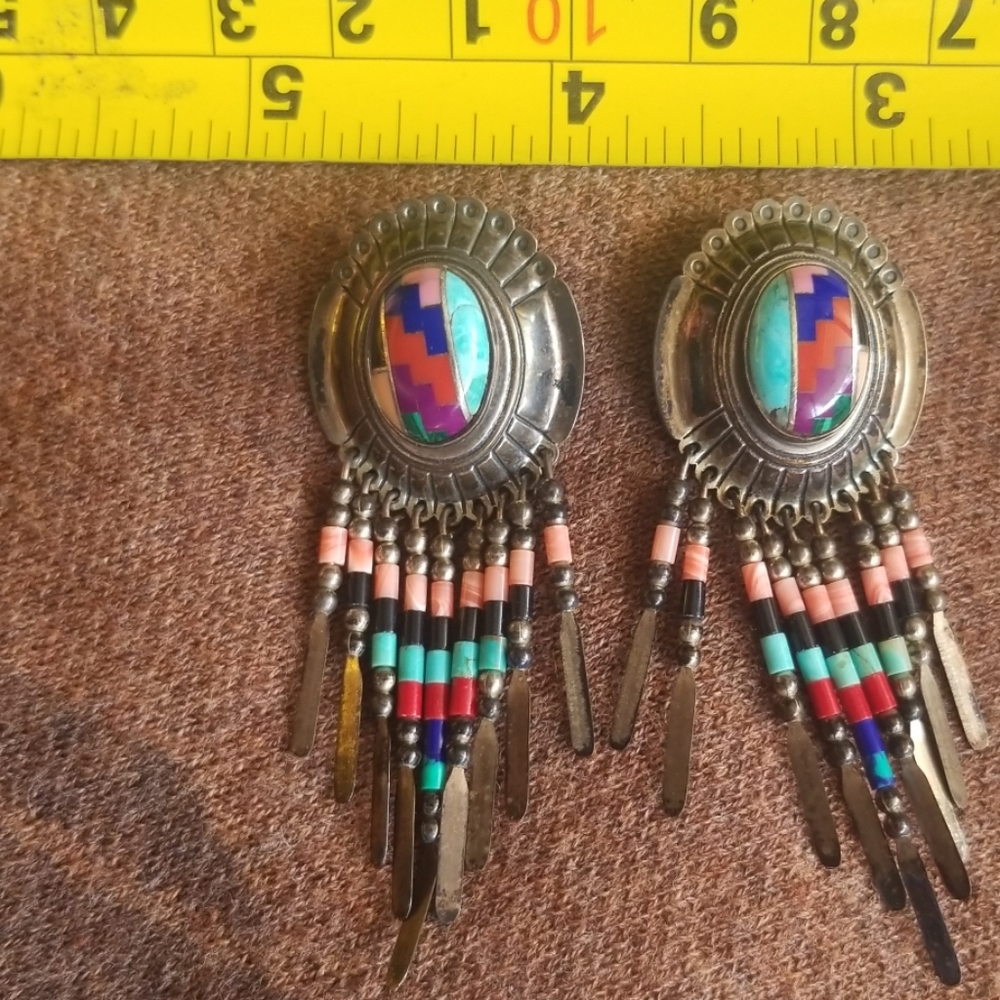 Turquoise,  lapis...earrings - Picture 5 of 8